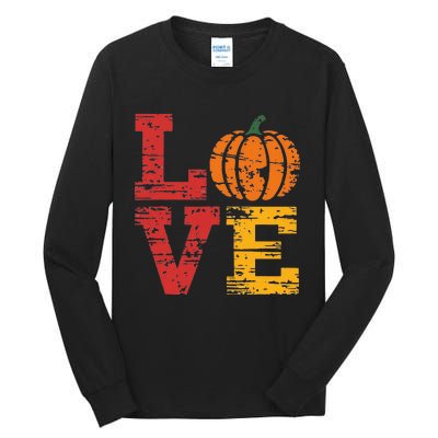 Love Pumpkin Halloween Fall Season 2024 Tall Long Sleeve T-Shirt