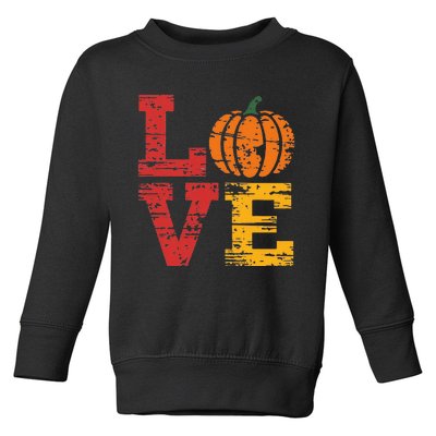 Love Pumpkin Halloween Fall Season 2024 Toddler Sweatshirt