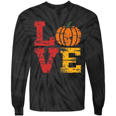 Love Pumpkin Halloween Fall Season 2024 Tie-Dye Long Sleeve Shirt