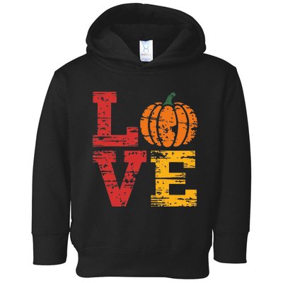 Love Pumpkin Halloween Fall Season 2024 Toddler Hoodie