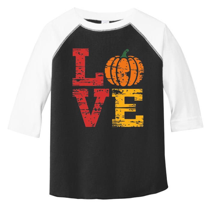 Love Pumpkin Halloween Fall Season 2024 Toddler Fine Jersey T-Shirt