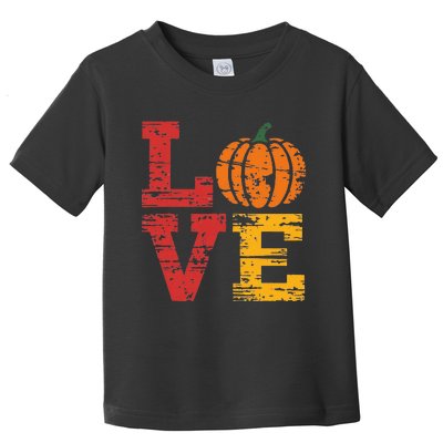 Love Pumpkin Halloween Fall Season 2024 Toddler T-Shirt