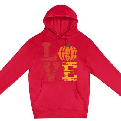 Love Pumpkin Halloween Fall Season 2024 Premium Pullover Hoodie