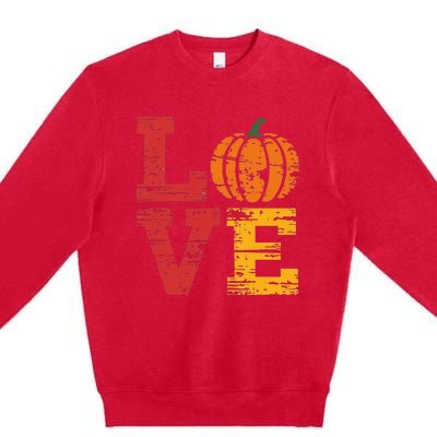 Love Pumpkin Halloween Fall Season 2024 Premium Crewneck Sweatshirt