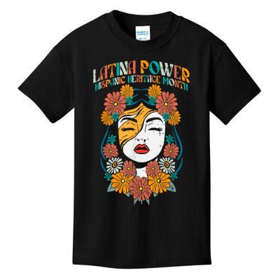 Latina Power Hispanic Heritage Month Retro Vintage Kids T-Shirt