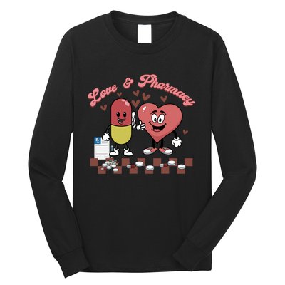 Love & Pharmacy Happy Valentines Day Funny Pharmacist Long Sleeve Shirt