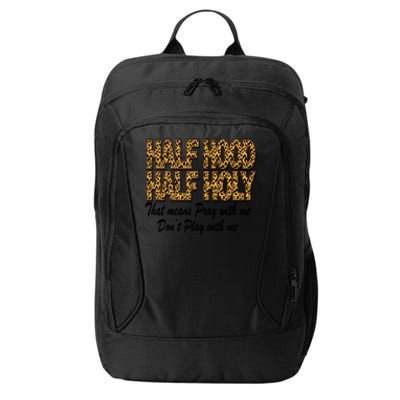 Leopard Print Half Hood Half Holy Cheetah Print Gift City Backpack