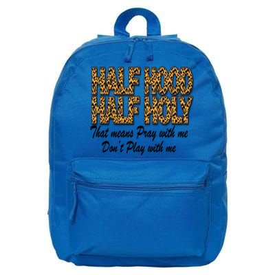 Leopard Print Half Hood Half Holy Cheetah Print Gift 16 in Basic Backpack