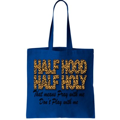 Leopard Print Half Hood Half Holy Cheetah Print Gift Tote Bag