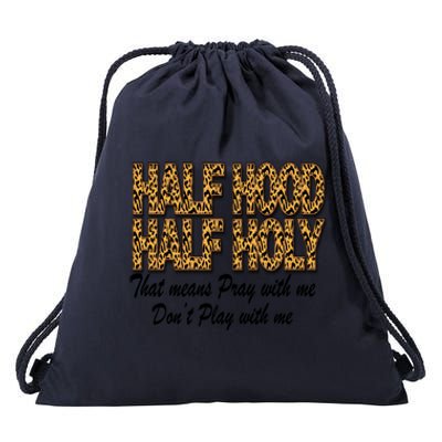 Leopard Print Half Hood Half Holy Cheetah Print Gift Drawstring Bag