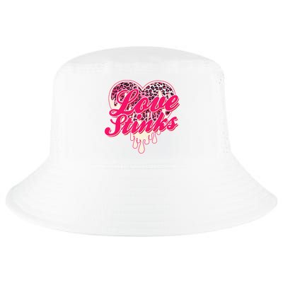 Leopard Pink Heart Love Stink Funny Anti Valentine Cool Comfort Performance Bucket Hat