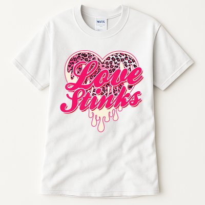 Leopard Pink Heart Love Stink Funny Anti Valentine Tall T-Shirt