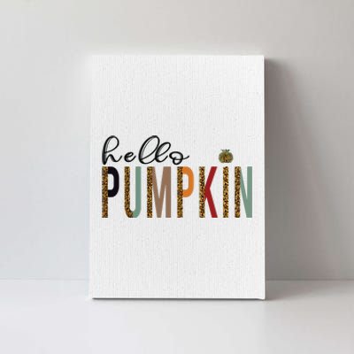 Leopard Pumpkin Hello Pumpkin Graphic Fall Halloween Costume Canvas