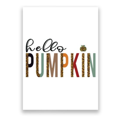 Leopard Pumpkin Hello Pumpkin Graphic Fall Halloween Costume Poster