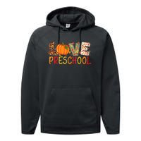 Love Preschool Happy Fall Thanksgiving Teacher Performance Fleece Hoodie