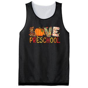 Love Preschool Happy Fall Thanksgiving Teacher Mesh Reversible Basketball Jersey Tank