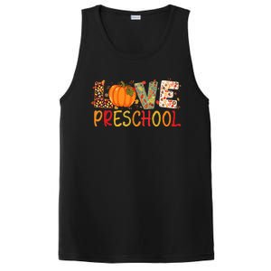 Love Preschool Happy Fall Thanksgiving Teacher PosiCharge Competitor Tank