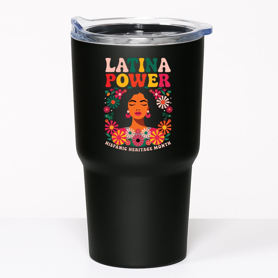 Latina Power Hispanic Heritage Month Colorful Floral Tumbler