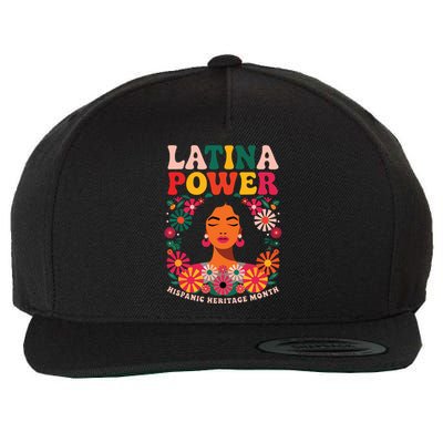 Latina Power Hispanic Heritage Month Colorful Floral Wool Snapback Cap