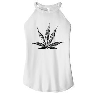 Leaf Pattern High 420 Gift Smoking Weed Cannabis Marijuana Women’s Perfect Tri Rocker Tank