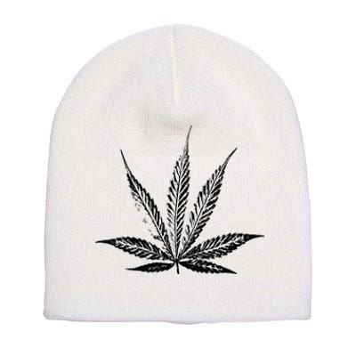 Leaf Pattern High 420 Gift Smoking Weed Cannabis Marijuana Short Acrylic Beanie