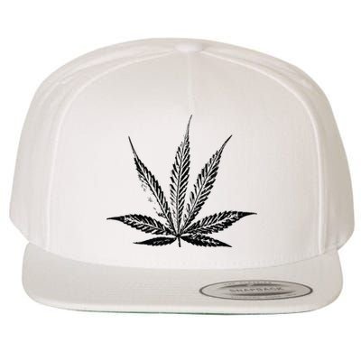 Leaf Pattern High 420 Gift Smoking Weed Cannabis Marijuana Wool Snapback Cap