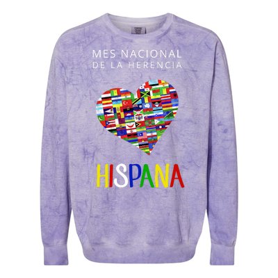 Latino Pride Hispanic Heritage Month Colorblast Crewneck Sweatshirt