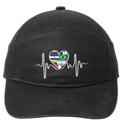 Latino Pulse Heart Hispanic Heritage 7-Panel Snapback Hat