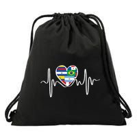 Latino Pulse Heart Hispanic Heritage Drawstring Bag