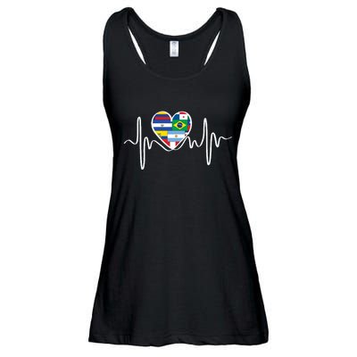 Latino Pulse Heart Hispanic Heritage Ladies Essential Flowy Tank