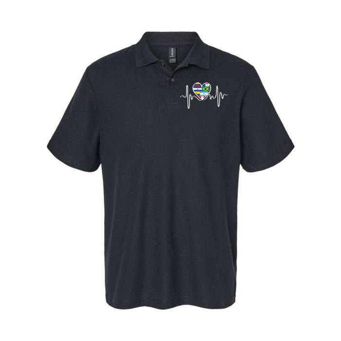 Latino Pulse Heart Hispanic Heritage Softstyle Adult Sport Polo