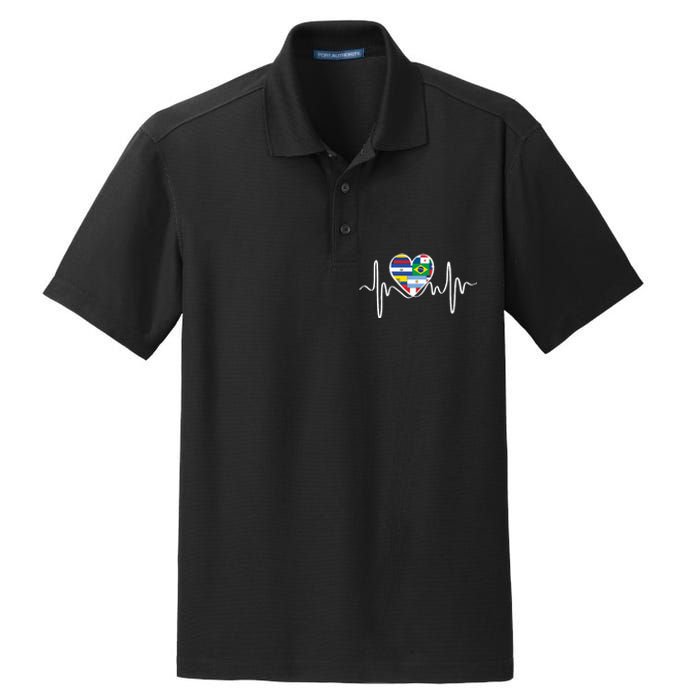 Latino Pulse Heart Hispanic Heritage Dry Zone Grid Polo