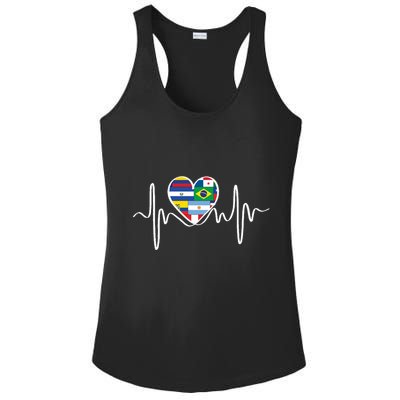 Latino Pulse Heart Hispanic Heritage Ladies PosiCharge Competitor Racerback Tank