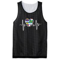 Latino Pulse Heart Hispanic Heritage Mesh Reversible Basketball Jersey Tank