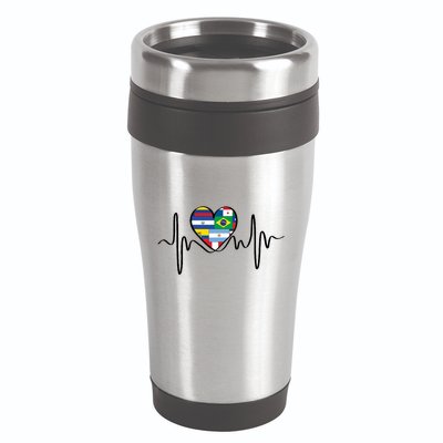 Latino Pulse Heart Hispanic Heritage 16oz Travel Tumbler