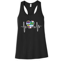 Latino Pulse Heart Hispanic Heritage Women's Racerback Tank