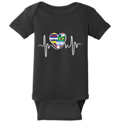 Latino Pulse Heart Hispanic Heritage Baby Bodysuit