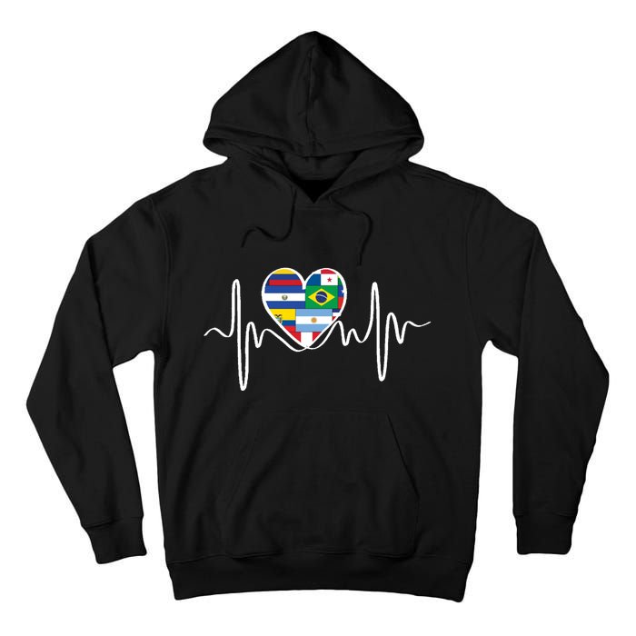 Latino Pulse Heart Hispanic Heritage Tall Hoodie