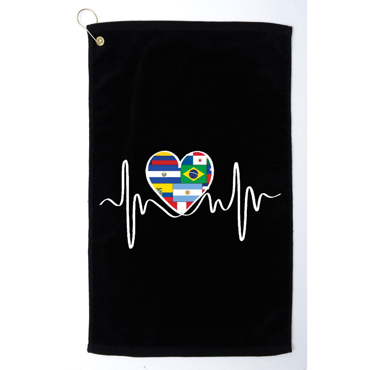 Latino Pulse Heart Hispanic Heritage Golf Towel