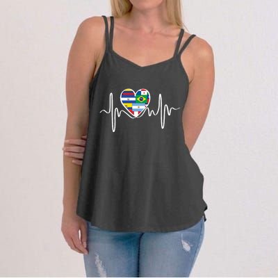 Latino Pulse Heart Hispanic Heritage Women's Strappy Tank