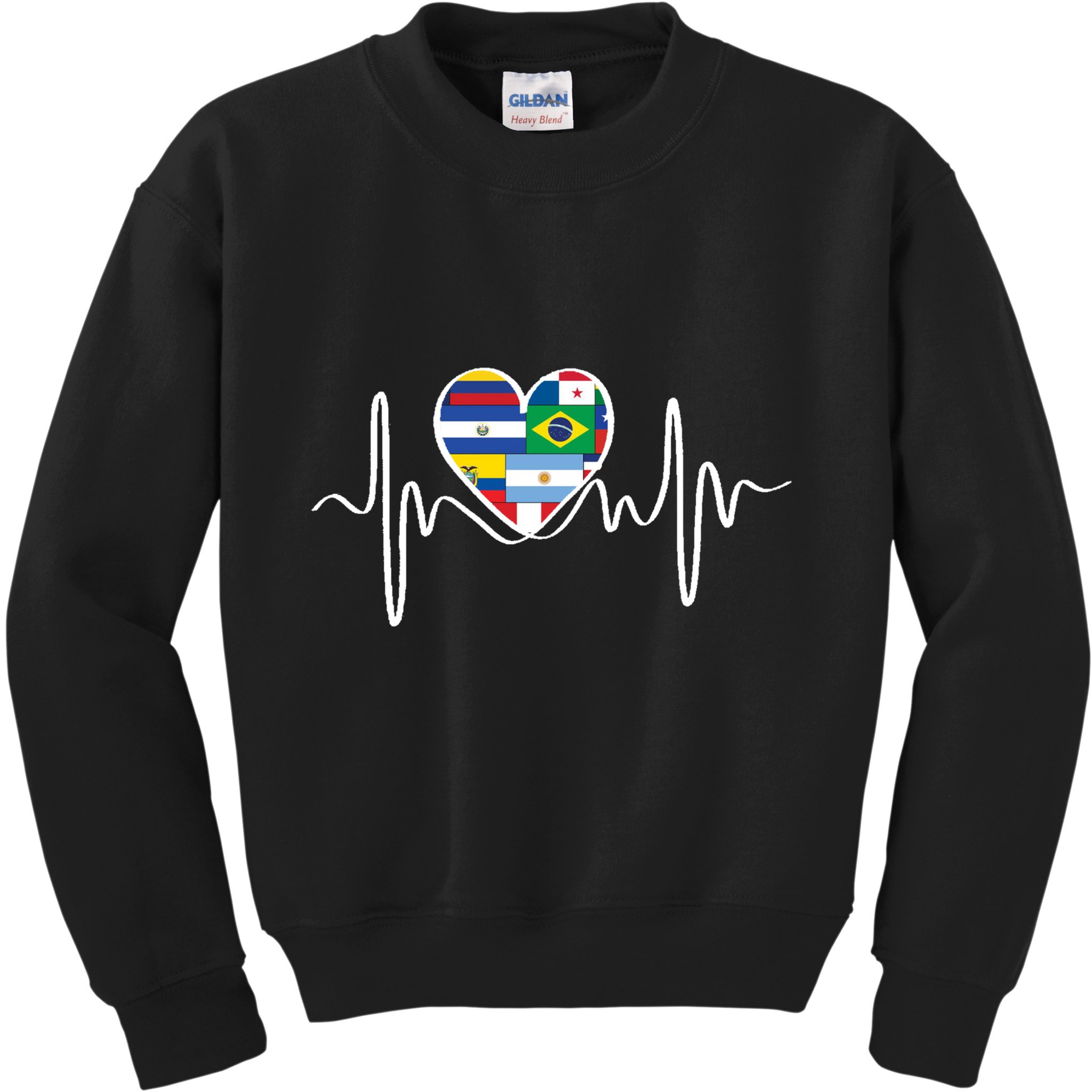 Latino Pulse Heart Hispanic Heritage Kids Sweatshirt