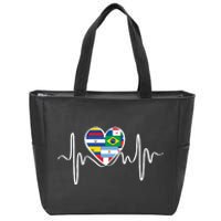 Latino Pulse Heart Hispanic Heritage Zip Tote Bag