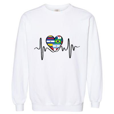 Latino Pulse Heart Hispanic Heritage Garment-Dyed Sweatshirt