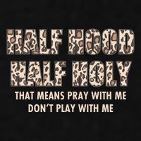 Leopard Print Half Hood Half That Means Pray With Me Dont Play With Me Ladies PosiCharge Tri-Blend Wicking Tank