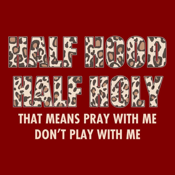 Leopard Print Half Hood Half That Means Pray With Me Dont Play With Me Performance Shirt