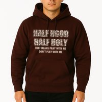 Leopard Print Half Hood Half That Means Pray With Me Dont Play With Me Hoodie
