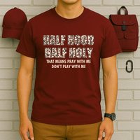 Leopard Print Half Hood Half That Means Pray With Me Dont Play With Me T-Shirt