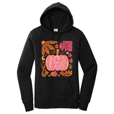 Leopard Pumpkin Halloween Season Autumn Retro Women's Pullover Hoodie