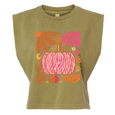 Leopard Pumpkin Halloween Season Autumn Retro Garment-Dyed Women's Muscle Tee