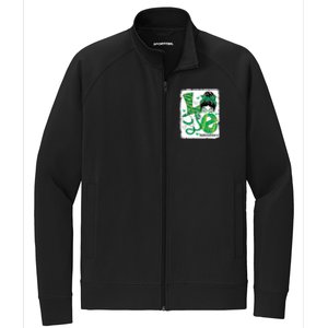 Love Public Health Nurse Life Bleached Messy Bun Irish Nurse Gift Stretch Full-Zip Cadet Jacket